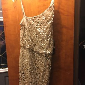 Champagne Gold Sequin Cocktail Dress